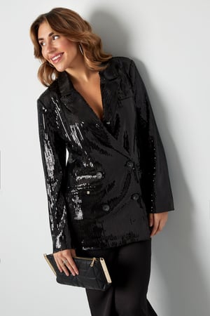 Blazer glitzernd schick - Schwarz - S h5 Bild2